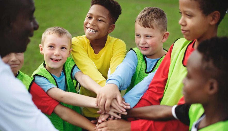 Kids celebrating teamwork